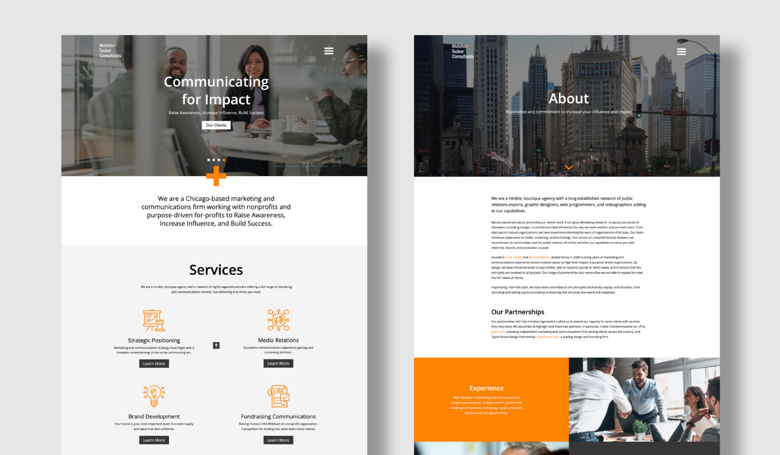 Melcher + Tucker Consultants desktop Web site